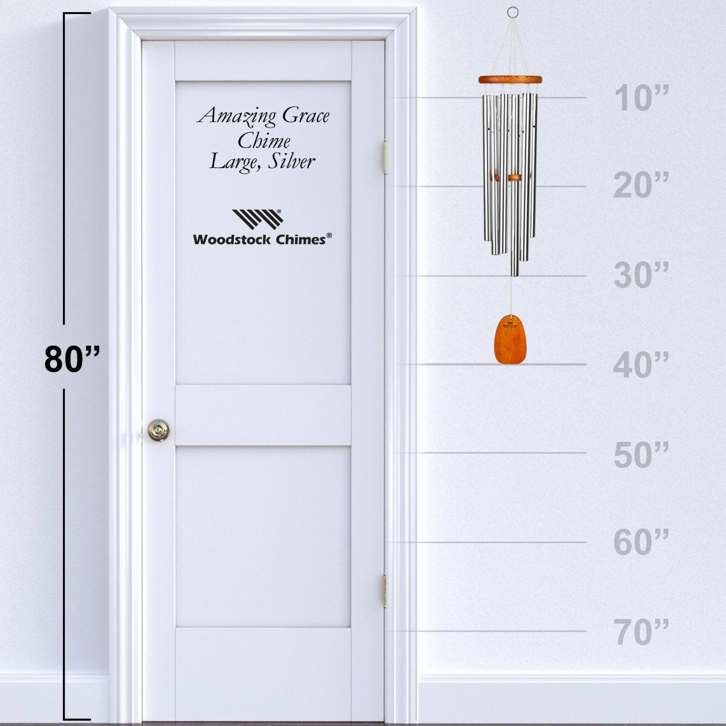 Large Weather-Resistant Aluminum Amazing Grace Tone Wind Chime - Image 5