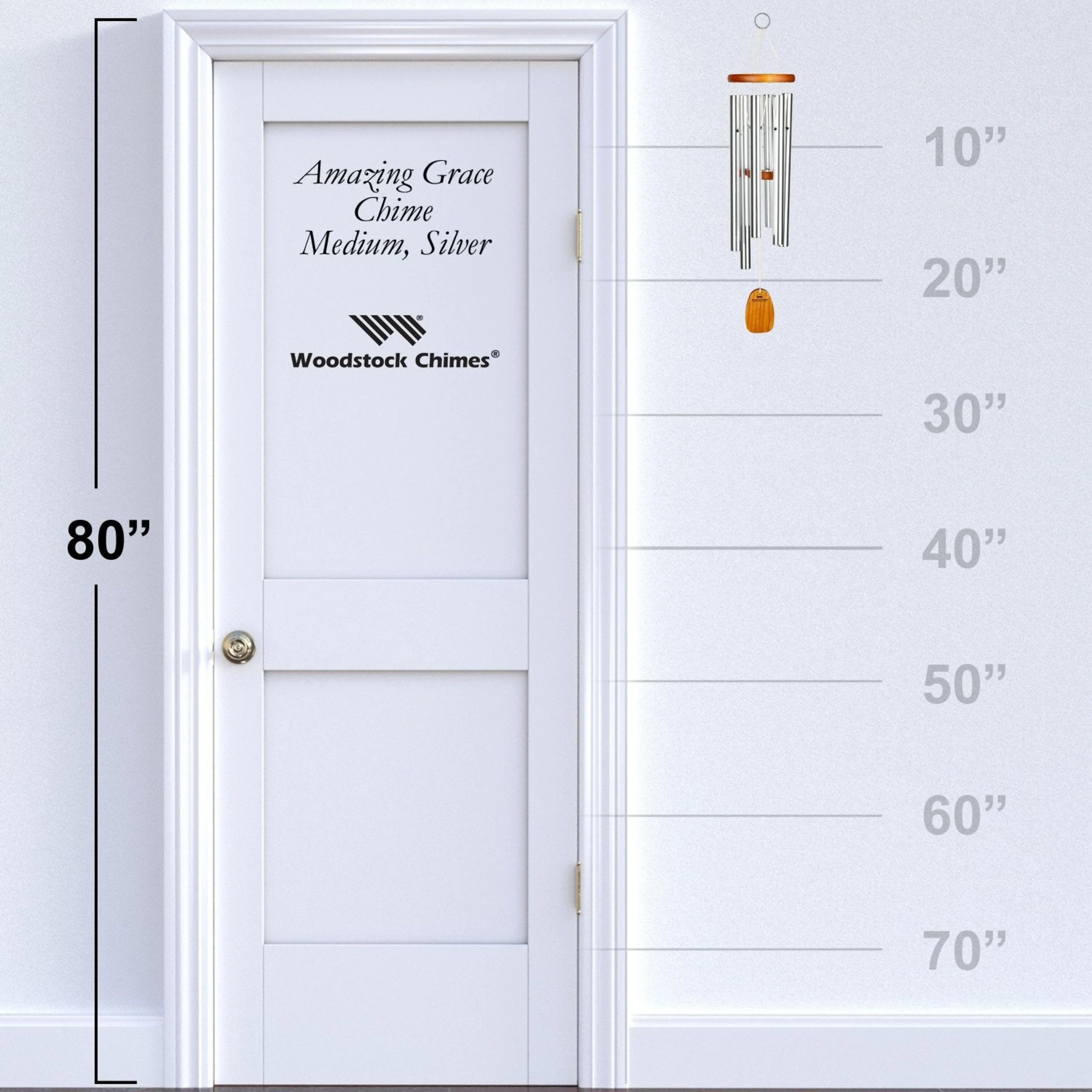 Medium Weather-Resistant Aluminum Amazing Grace Tone Wind Chime - Image 9