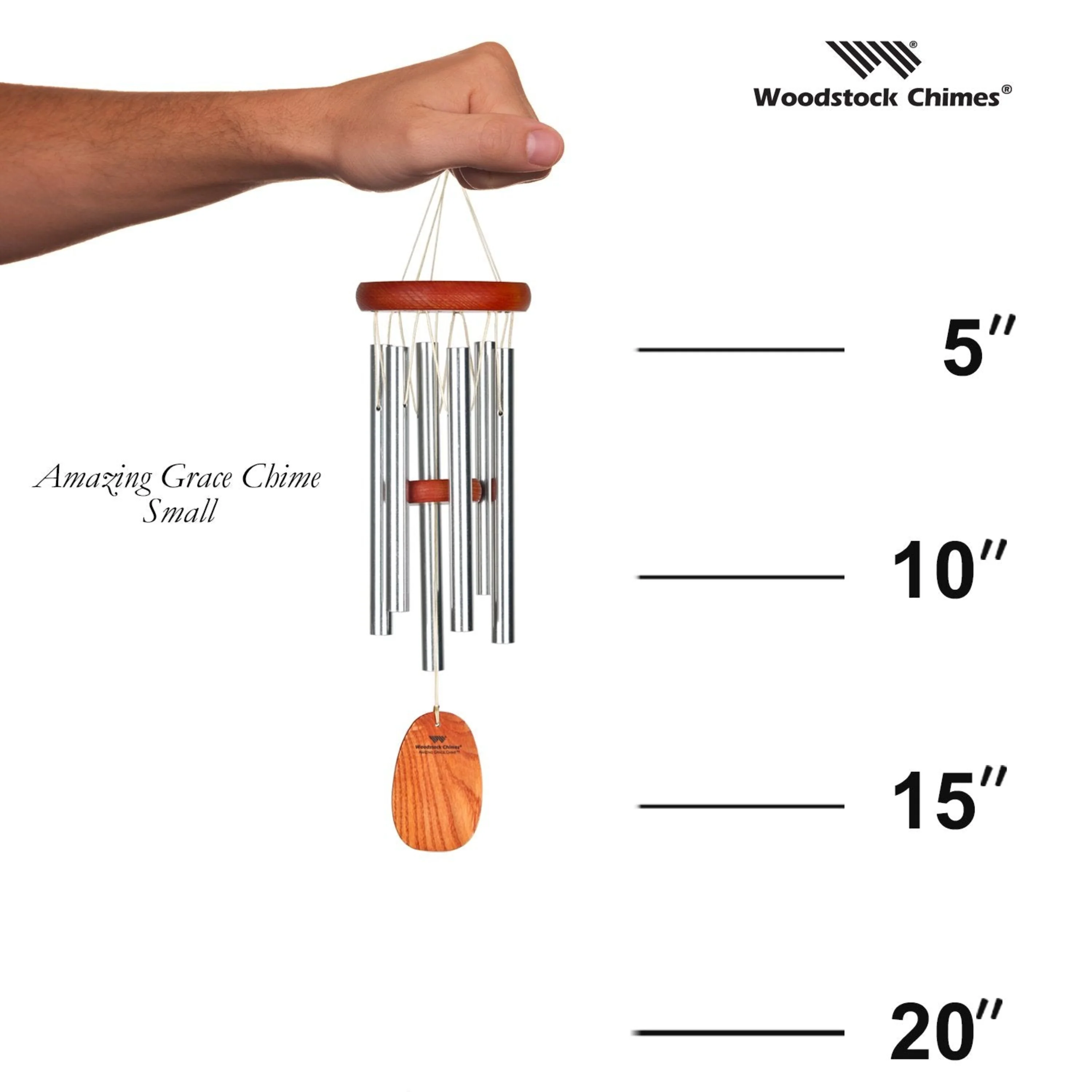 Small Weather-Resistant Aluminum Amazing Grace Tone Wind Chime - Image 6