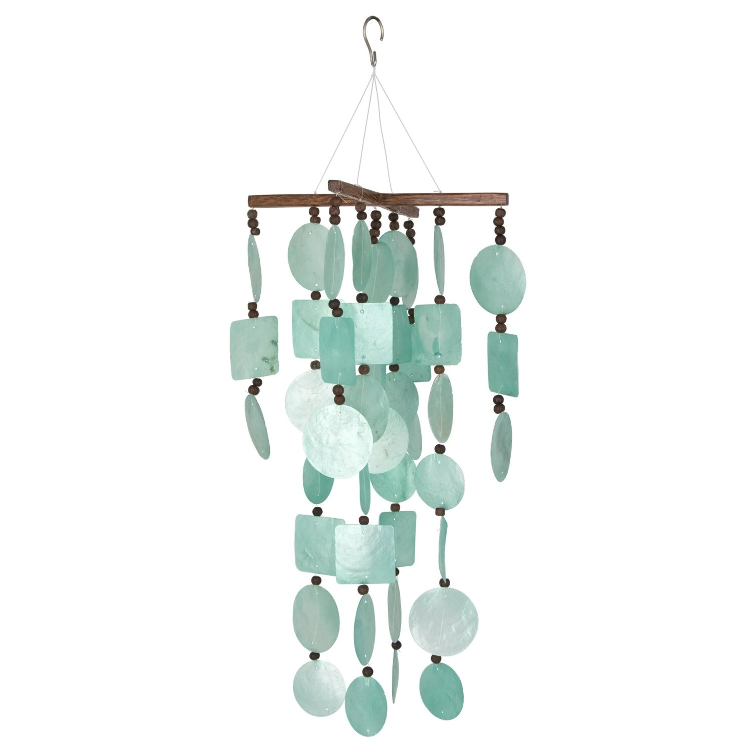 Aqua Capiz with Wood Beads - Image 3