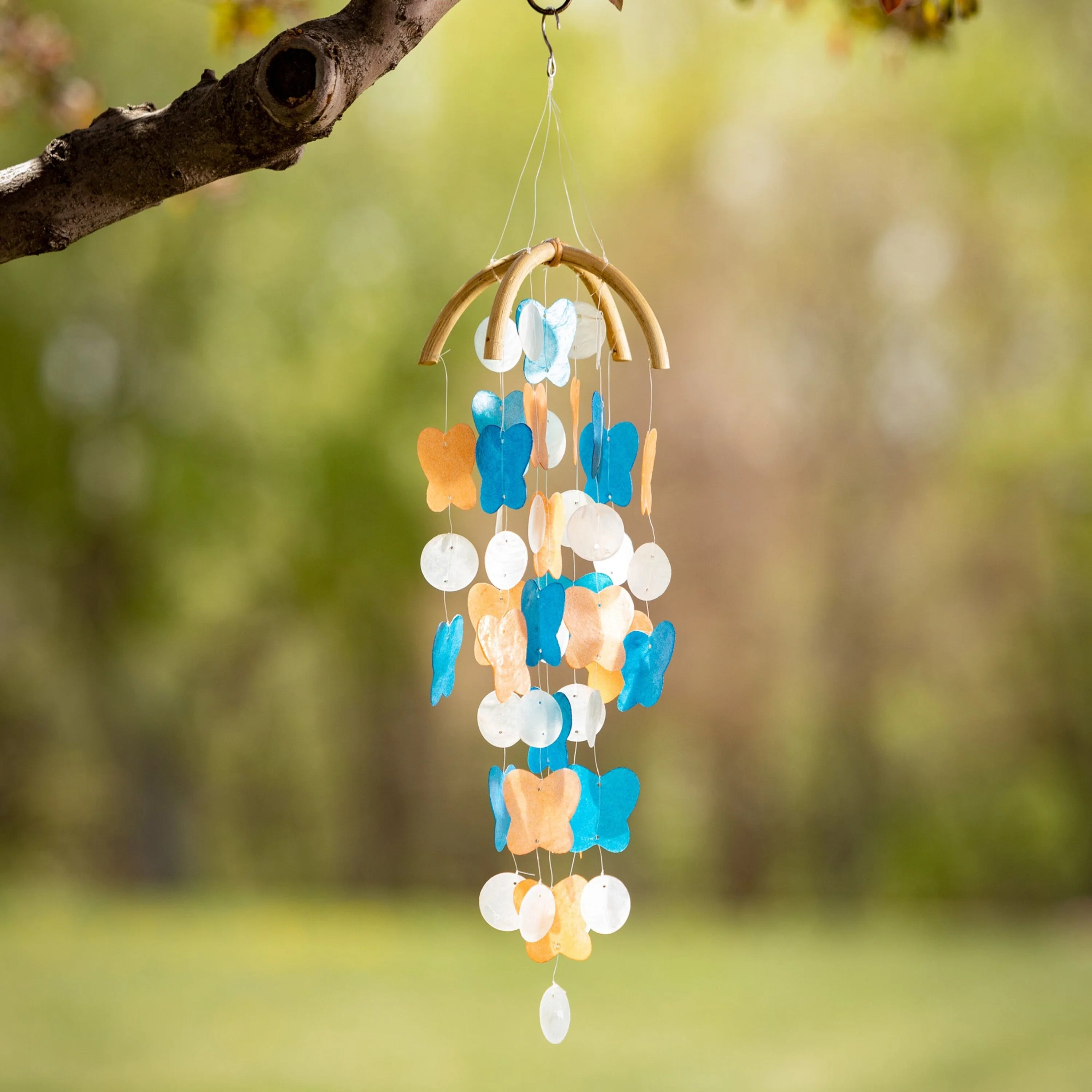 Butterfly Capiz - Sky Blue/Marigold - Image 3