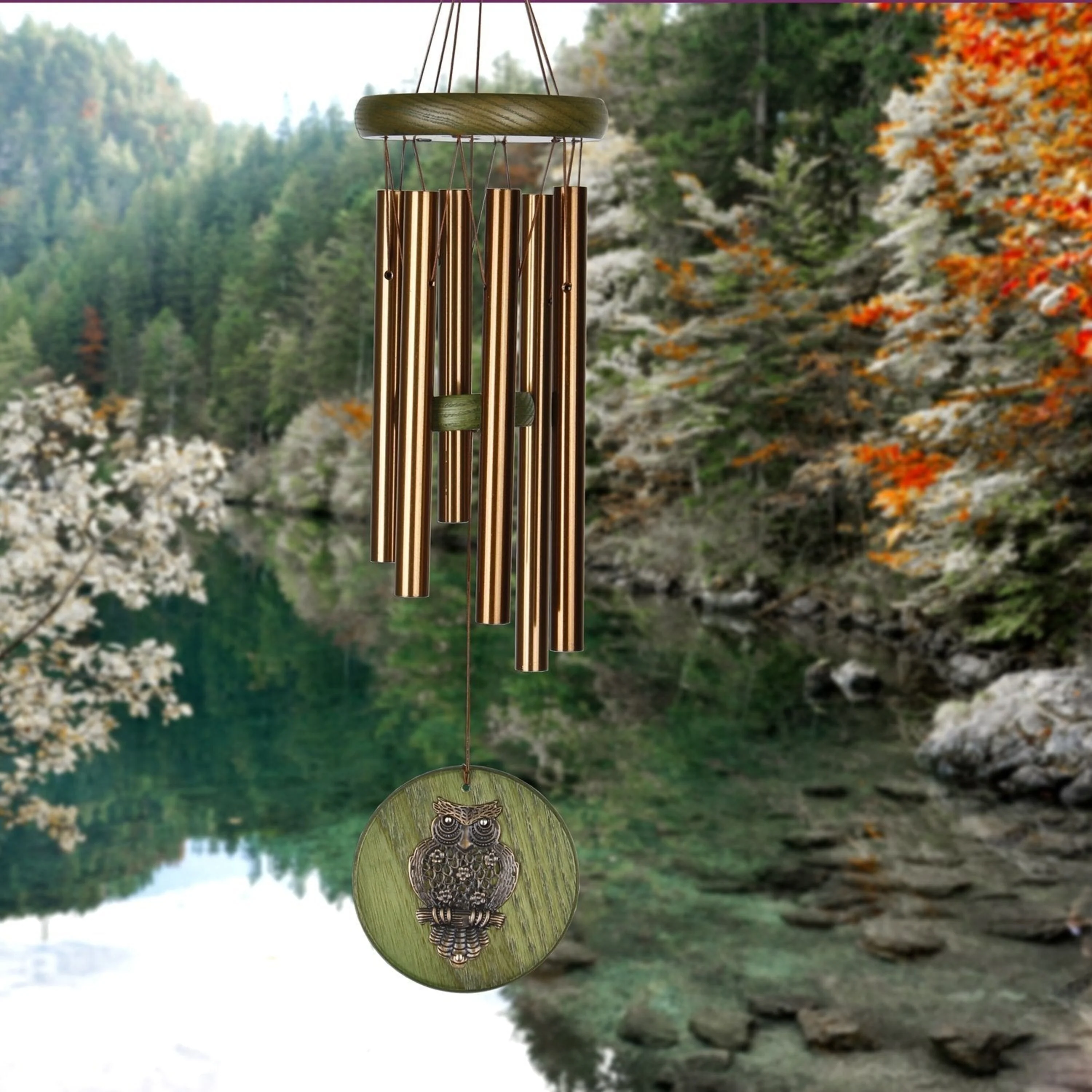 Habitats Chime - Green, Owl - Image 2