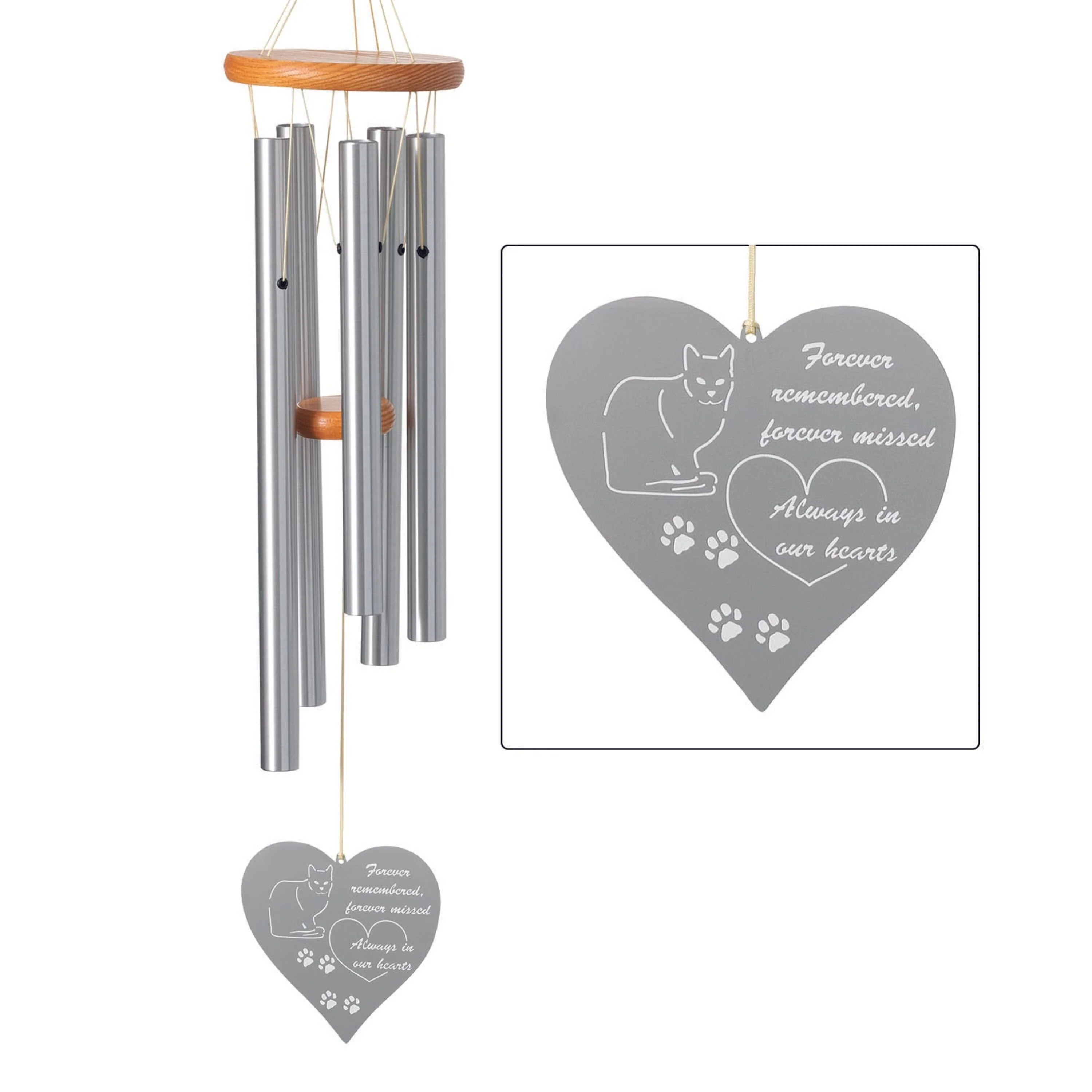 Chimes Remembrance Forever Heart Cat
