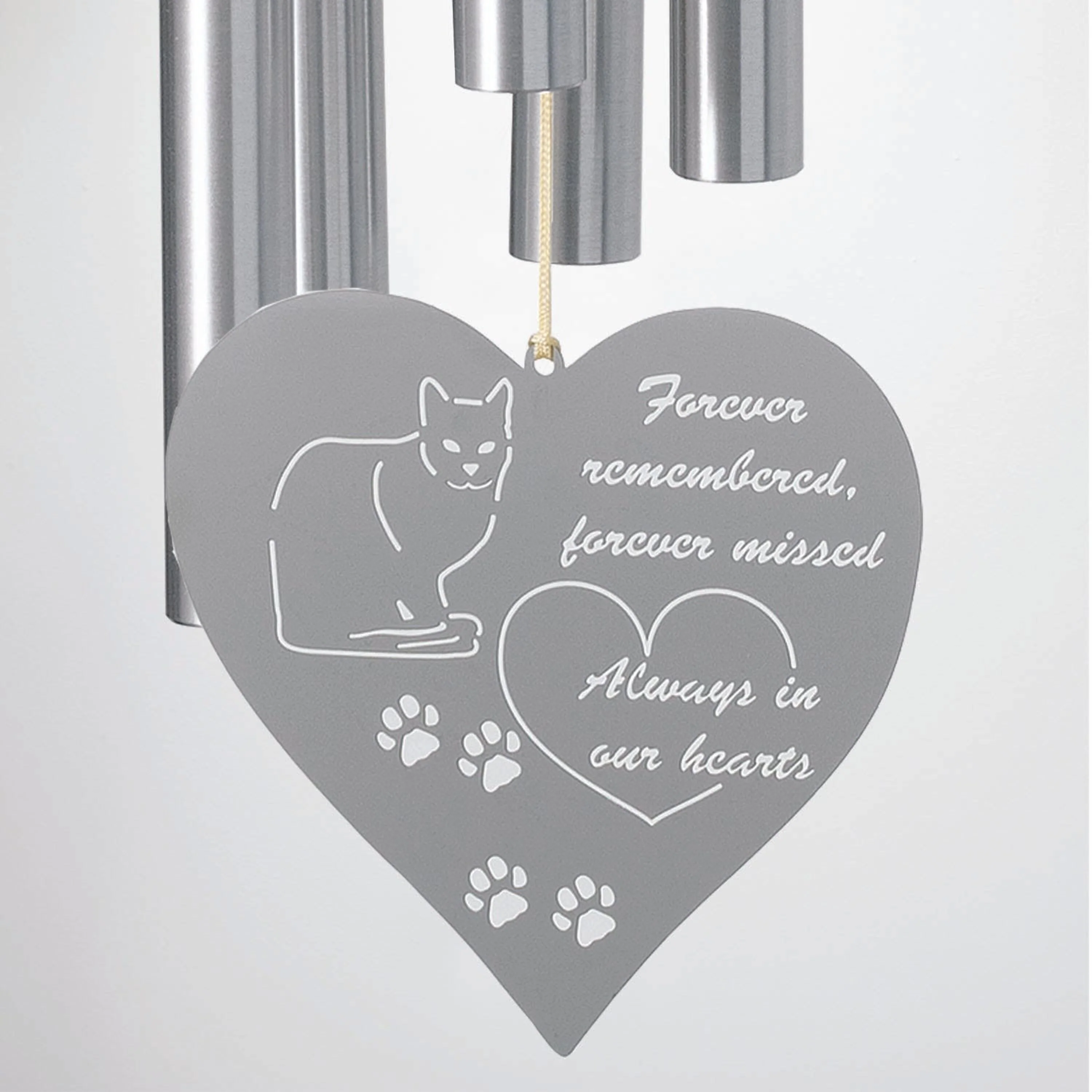 Chimes Remembrance Forever Heart Cat - Image 3