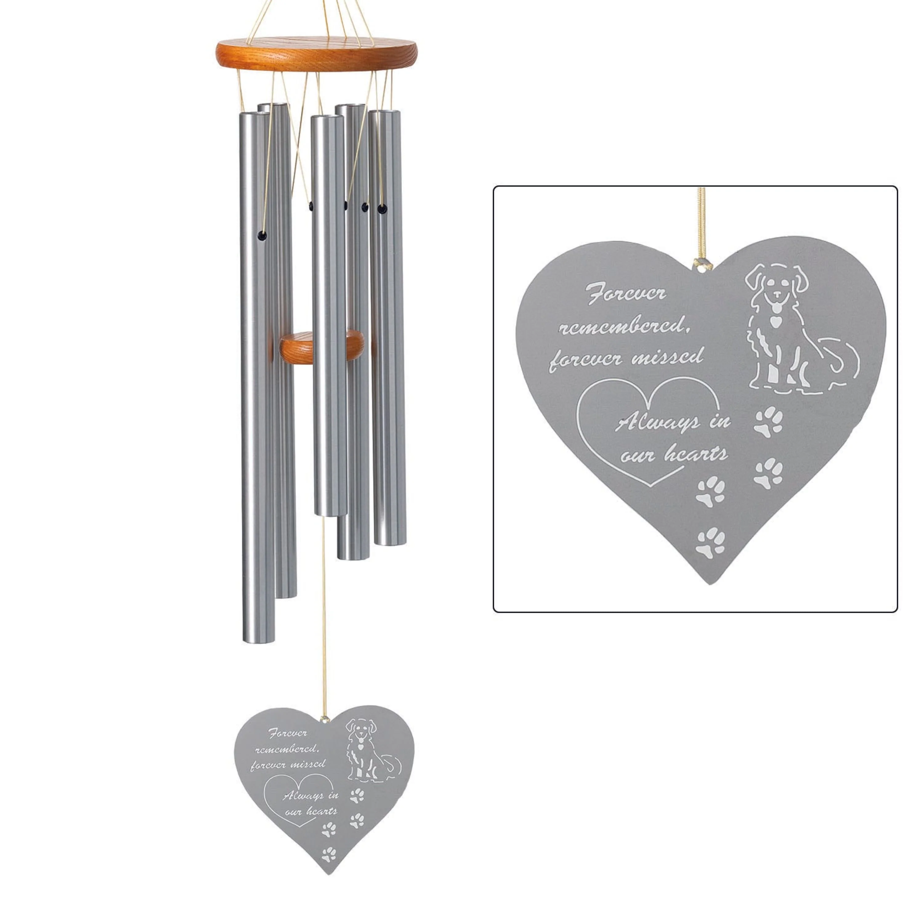 Chimes Remembrance Forever Heart Dog